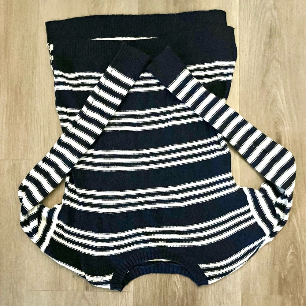 Striped Navy Blue and White Sweater